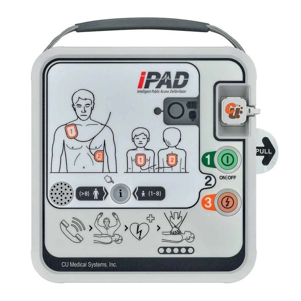 iPAD-SPR AED Semi-Automatic Defibrillator + FREE Carry Case | Also includes Electrode Pads, Battery, & AED Starter Kit